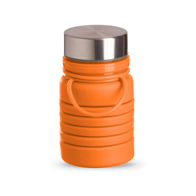 Garrafa Em Silicone Retrátil Com Alça