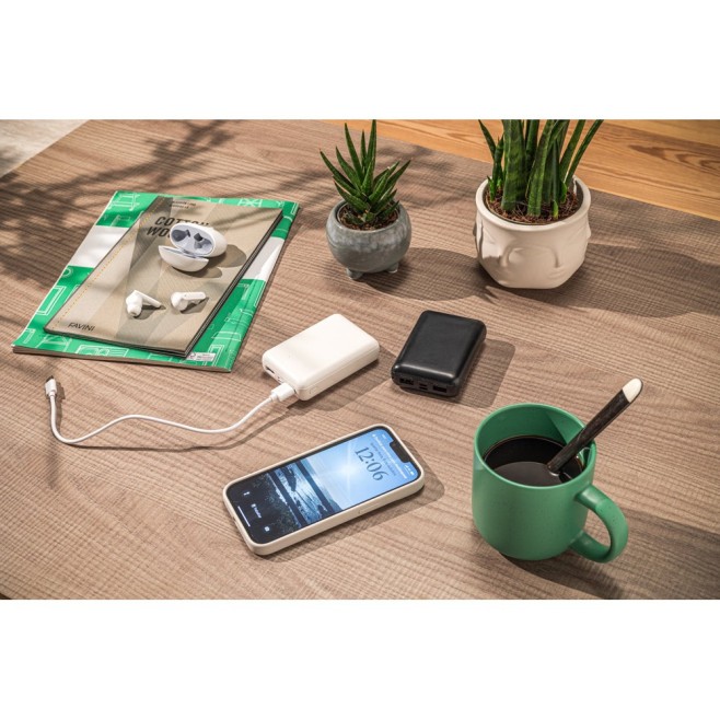 Bateria Portátil em ABS 100% Reciclado 10.000mAh Promocional
