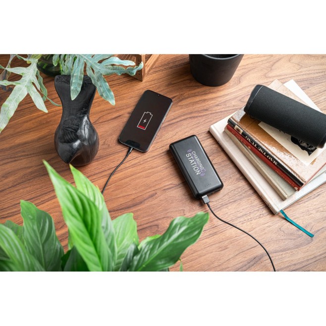 Bateria Portátil em ABS 100% Reciclado 20.000mAh Promocional