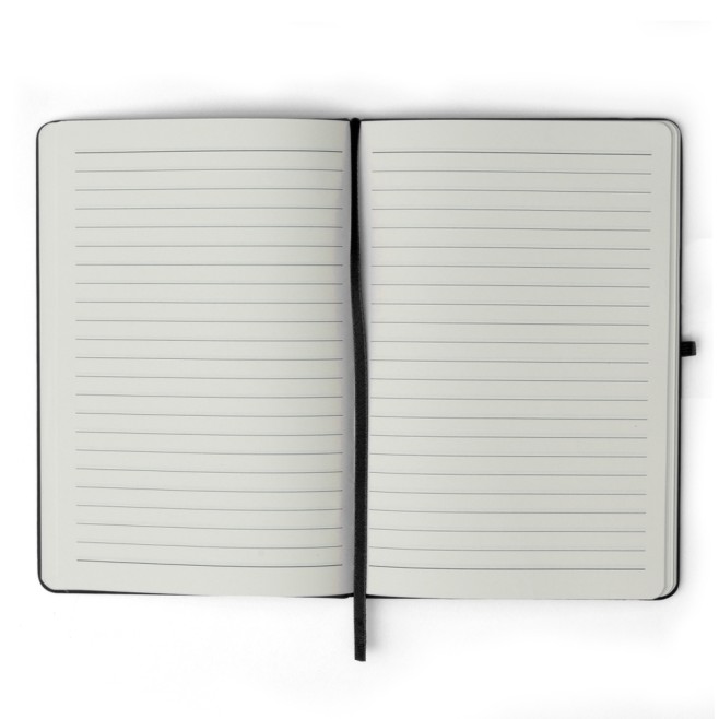 Caderneta Tipo Moleskine Pautadas Com Porta Caneta Personalizada