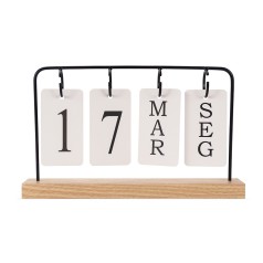 Calendário Madeira com Alça Metal Personalizado