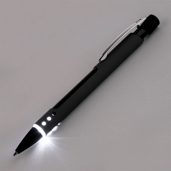 Caneta De Metal Com Iluminação Led Personalizada