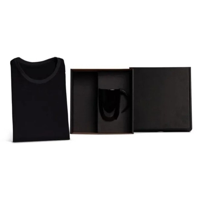 Kit Caneca Em Cerâmica Preta E Camiseta - 2 Pçs Personalizado 