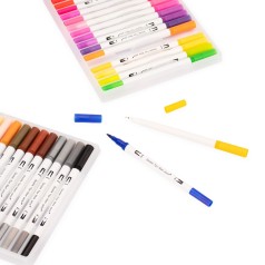 Kit Canetinhas Ponta Dupla Com 100 Cores Promocional