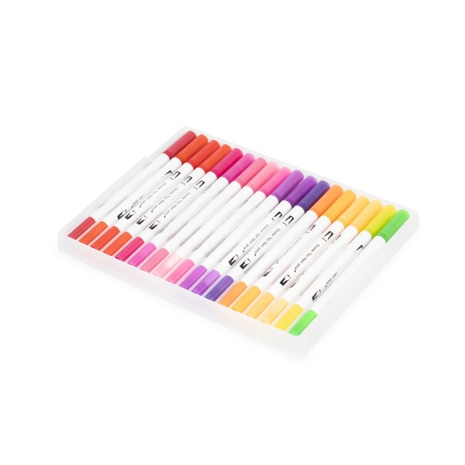 Kit Canetinhas Ponta Dupla Com 100 Cores Promocional