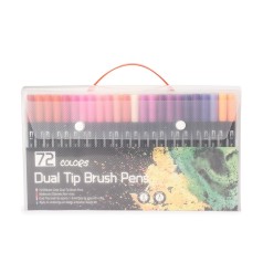 Kit Canetinhas Ponta Dupla Com 72 Cores Personalizada