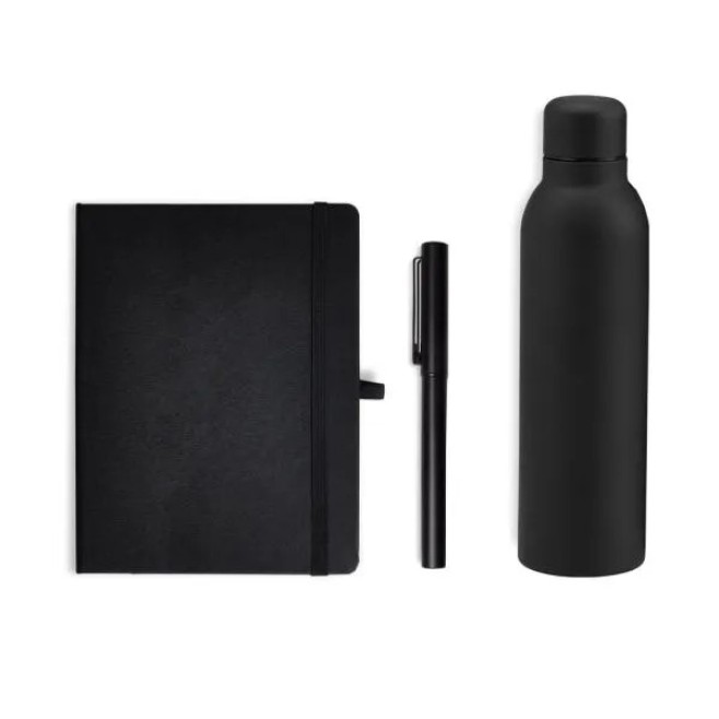 Kit Garrafa, Caderno E Caneta - 3 Pçs Personalizado
