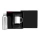 Kit Garrafa E Caneca - Prata/Branco 2 Pçs Personalizado 