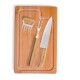 Kit Para Churrasco Em Bambu / Madeira / Inox - 4 Peças Personalizado