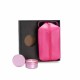 Kit Vela Aromatizada E Necessaire - Rosa - 2 Pçs Personalizado