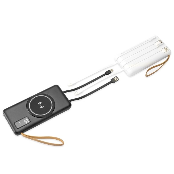Power Bank 10.000mAh com Carregamento via Indução ou via Cabo Promocional